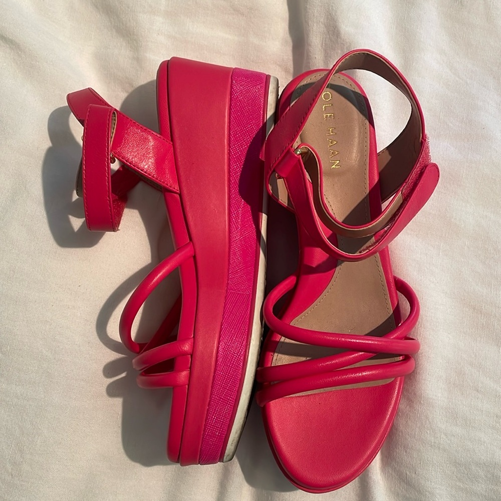 Cole Haan pink platforms sandals